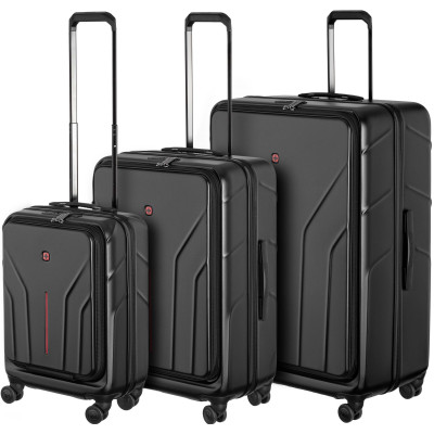 Набір валіз Wenger Amplix Hardside, полікарбонат, (S+M+L), TSA, 4 колеса, EXP, чорний