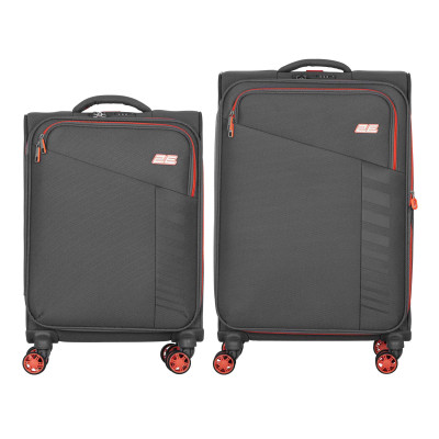 Набір валіз 2E, Trek, (M+S), TSA, 4 колеса, + 2 рюкзаки Cabin (2E-BPET-CABIN-GR), поліестр, сірий