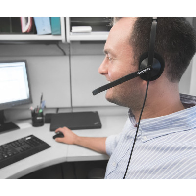 Гарнітура комп'ютерна моно On-Ear Koss CS195, USB, Uni Mic, 2.4м, Чорний