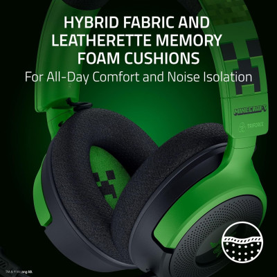 Гарнітура Razer Kraken V4 X, 7.1, USB-A, 1.8м, RGB, Minecraft Ed.