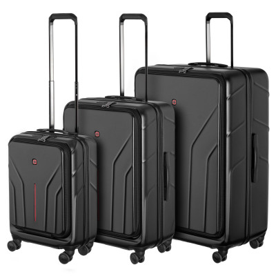 Набір валіз Wenger Amplix Hardside, полікарбонат, (S+M+L), TSA, 4 колеса, EXP, чорний Набір валіз Wenger Amplix Hardside, полікарбонат, (S+M+L), TSA, 4 колеса, EXP, чорний