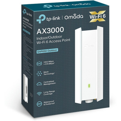 Точка доступу TP-LINK EAP650 OUTDOOR AX3000,  1xGE LAN, PoE,  Passive PoE