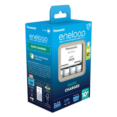 Зарядний пристрій Basic Charger+  Акумулятор Eneloop NI-MH  AA 2000 мАг, 4 шт.