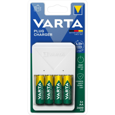 Зарядний пристрій Varta Plug Charger 4хNI MH AA2600 мА•год Зарядний пристрій Varta Plug Charger 4хNI MH AA2600 мА•год