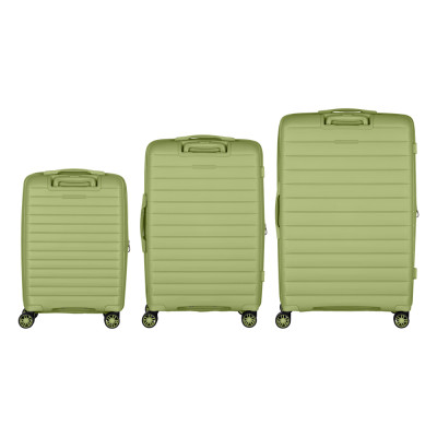 Набір валіз 2E, Aero, поліпропілен, (L+M+S), TSA, 4 колеса, EXP, оливково-зелений Набір валіз 2E, Aero, поліпропілен, (L+M+S), TSA, 4 колеса, EXP, оливково-зелений