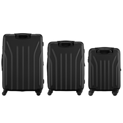Набір валіз Wenger, Oryson 3 в 1, (S,M,L), пластик, 4 колеса, чорний