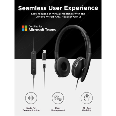 Гарнітура Lenovo Wired ANC Headset Gen 2 (Teams)