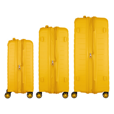 Набір валіз 2E, Aero, поліпропілен, (L+M+S), TSA, 4 колеса, EXP, бурштиново-жовтий Набір валіз 2E, Aero, поліпропілен, (L+M+S), TSA, 4 колеса, EXP, бурштиново-жовтий