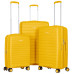 Набір валіз 2E, Aero, поліпропілен, (L+M+S), TSA, 4 колеса, EXP, бурштиново-жовтий