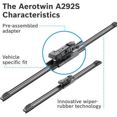 Склоочисник BOSCH Aerotwin безкаркасний комплект 600/380мм (3 397 007 292)