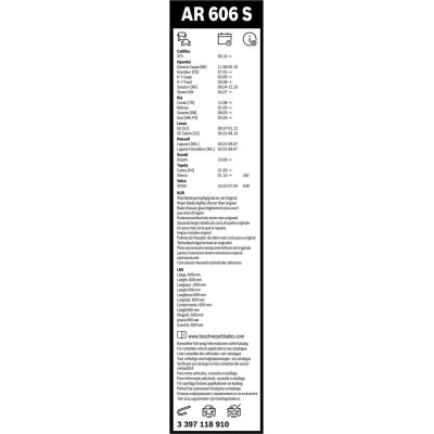 Склоочисник BOSCH Aerotwin безкаркасний комплект 600/500мм (3 397 118 910)