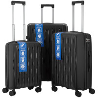Набор чемоданов 2E, M7979, полипропилен, (L+M+S), молния anti theft, 4 колеса, кодовый замок, черный Набор чемоданов 2E, M7979, полипропилен, (L+M+S), молния anti theft, 4 колеса, кодовый замок, черный