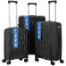 Набір валіз 2E, M7979, поліпропілен, (L+M+S), блискавка anti theft, 4 колеса, кодовий замок, чорний