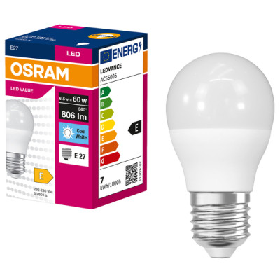 Лампа OSRAM LED VALUE CLASSIC P E27 6.5Вт 4000K 806Лм Лампа OSRAM LED VALUE CLASSIC P E27 6.5Вт 4000K 806Лм