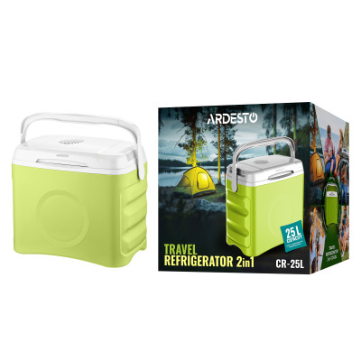 Холодильник дорожній ARDESTO, 2в1, 25л, 220/12В, підігрів 55°C, охолодження 18-20°C, USB-порт, 4.8кг, салатовий Холодильник дорожній ARDESTO, 2в1, 25л, 220/12В, підігрів 55°C, охолодження 18-20°C, USB-порт, 4.8кг, салатовий