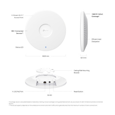 Точка доступу TP-LINK EAP772 BE11000 1x2.5GE, PoE
