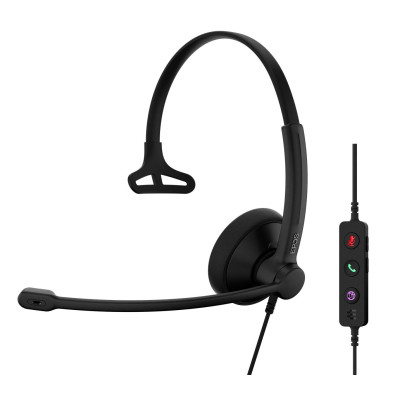 Гарнітура комп'ютерна моно On-Ear EPOS IMPACT 100 MS, USB C + A, Microsoft Teams, односпрямований, 2м, Чорний Гарнітура комп'ютерна моно On-Ear EPOS IMPACT 100 MS, USB C + A, Microsoft Teams, односпрямований, 2м, Чорний