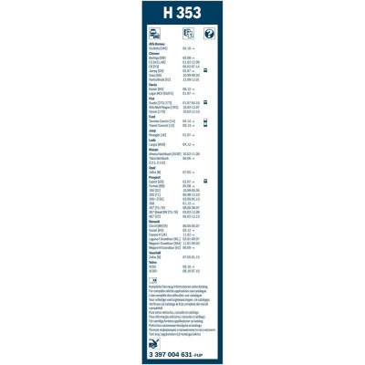 Склоочисник Bosch Twin каркасний 350мм задній (3 397 004 631)