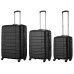 Набір валіз Wenger, Amplar 3 в 1, (S,M,L), пластик, 4 колеса, чорний