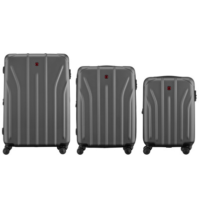 Набір валіз Wenger, Oryson 3 в 1, (S,M,L), пластик, 4 колеса, сірий