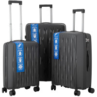 Набор чемоданов 2E, M7979, полипропилен, (L+M+S), молния anti theft, 4 колеса, кодовый замок, темно-серый Набор чемоданов 2E, M7979, полипропилен, (L+M+S), молния anti theft, 4 колеса, кодовый замок, темно-серый