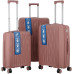 Набір валіз 2E, M7979, поліпропілен, (L+M+S), блискавка anti theft, 4 колеса, кодовий замок, рожево-золотий
