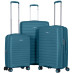 Набір валіз 2E, Aero, поліпропілен, (L+M+S), TSA, 4 колеса, EXP, синій