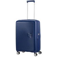 Валіза American Tourister, Soundbox, поліпропілен, середня, 67см, 71.5/81л, TSA, 4 колеса, EXP, темно-синій Валіза American Tourister, Soundbox, поліпропілен, середня, 67см, 71.5/81л, TSA, 4 колеса, EXP, темно-синій