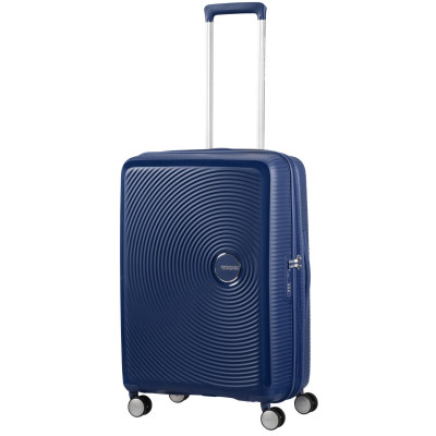 Валіза American Tourister, Soundbox, поліпропілен, середня, 67см, 71.5/81л, TSA, 4 колеса, EXP, темно-синій