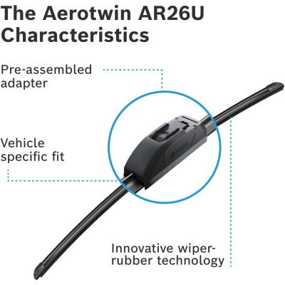 Склоочисник Bosch Aerotwin безкаркасний 650 мм (3 397 008 539)
