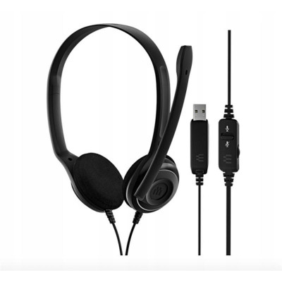Гарнітура комп'ютерна стерео On-Ear EPOS PC 8 Chat, USB, односпрямований, 2м, Чорний