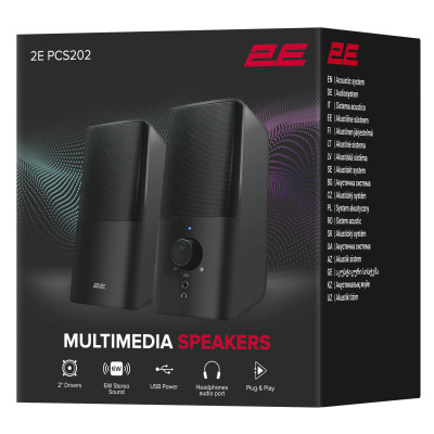 Акустична система 2E PCS202, 2.0, USB, Black