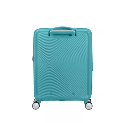 Валіза American Tourister, Soundbox, поліпропілен, мала, 55см, 35.5/41л, TSA, 4 колеса, EXP, бірюзовий