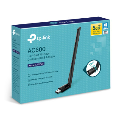 Адаптер WiFi TP-LINK Archer T2U plus AC600, USB