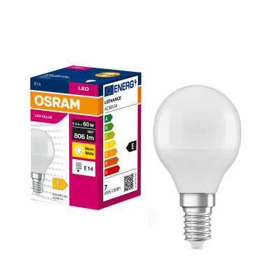 Лампа OSRAM LED E27 6.5Вт 3000K 806Лм P60 Лампа OSRAM LED E27 6.5Вт 3000K 806Лм P60