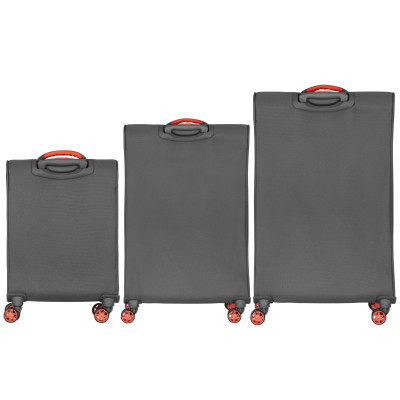 Набір валіз 2E, Trek, (L+M+S), TSA, 4 колеса, + 3 рюкзаки Cabin (2E-BPET-CABIN-GR), поліестр, сірий Набір валіз 2E, Trek, (L+M+S), TSA, 4 колеса, + 3 рюкзаки Cabin (2E-BPET-CABIN-GR), поліестр, сірий