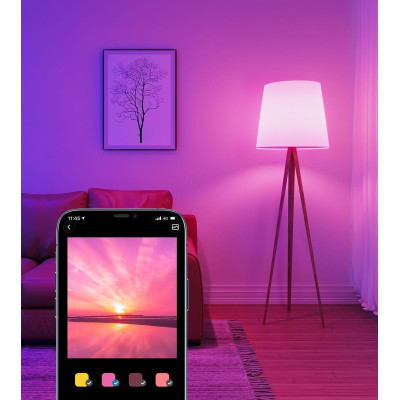 Лампа розумна Govee H6004, E27, 9W, 800Lm, 2700K-6400K, RGB, WI-FI/Bluetooth, білий