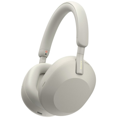 Навушники Over-ear Sony WH-1000XM5 BT 5.2, ANC, Hi-Res, AAC, LDAC, Wireless, Mic, Сріблястий