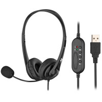 Гарнітура ПК стерео On-ear 2E CH11 USB, omni-mic, 2м, чорний