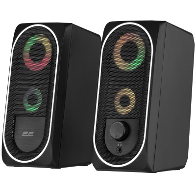 Акустична система 2E PCS234 RGB, 2.0, USB, Black