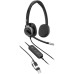 Гарнітура комп'ютерна стерео On-ear HP Poly Mission 625, USB-A, USB-C, 2 x Uni-mic, AI noise reduction, Teams, Zoom, Google Meet, чорний