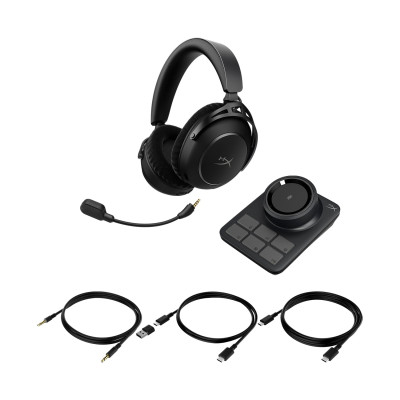 Гарнітура ігрова HyperX Cloud Alpha 2 WL/BT/mini-jack/USB-A/USB-C, 0.5м/1.5м, чорний