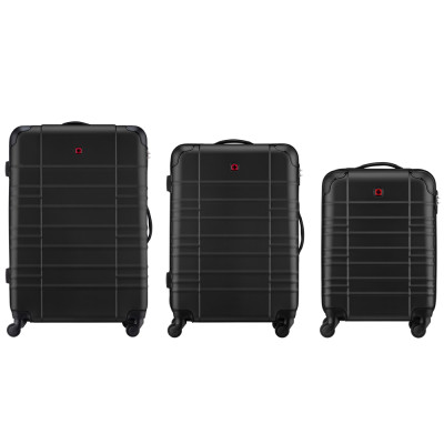 Набір валіз Wenger, Amplar 3 в 1, (S,M,L), пластик, 4 колеса, чорний