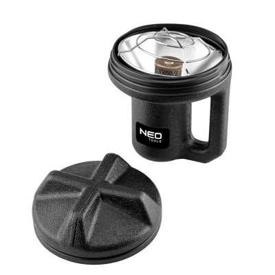 Обігрівач газовий туристичний Neo Tools, 92г/год, картриджний, регулятор, п'єзопідпал, чорний
