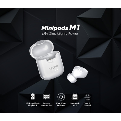 Гарнітура TECNO Minipods M1 Mono White