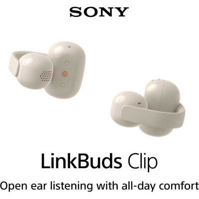Навушники TWS Sony LinkBuds Clip BT 5.3, IPX4, SBC, AAC, Mic, Бежевий