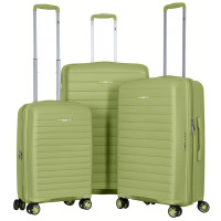 Набір валіз 2E, Aero, поліпропілен, (L+M+S), TSA, 4 колеса, EXP, оливково-зелений Набір валіз 2E, Aero, поліпропілен, (L+M+S), TSA, 4 колеса, EXP, оливково-зелений
