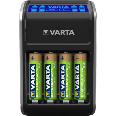 Зарядний пристрій VARTA LCD Plug Charger + Акумулятор NI-MH AA 2100 мАг, 4 шт.