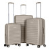 Набір валіз 2E, Aero, поліпропілен, (L+M+S), TSA, 4 колеса, EXP, сіро-коричневий