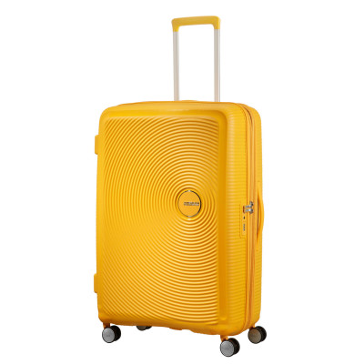 Валіза American Tourister, Soundbox, поліпропілен, велика, 77см,  97/110л, TSA, 4 колеса, EXP, жовтий